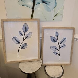 Set of Two Framed Shadow Box Leaf Art Prints